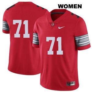 Women's NCAA Ohio State Buckeyes Josh Myers #71 College Stitched 2018 Spring Game No Name Authentic Nike Red Football Jersey FF20P28PJ